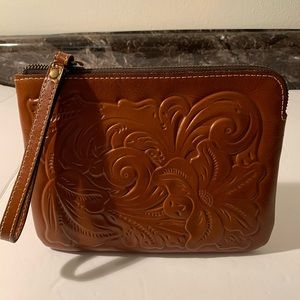 Patricia Nash Cassini Tooled Leather Wristlet:  NWT